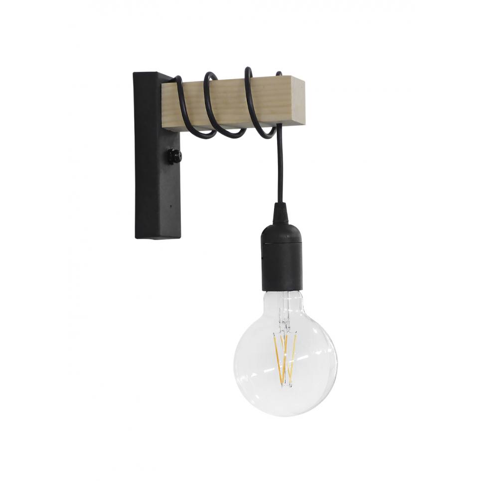 Heronia Ε/27ΑΡ SQUARE BLACK ΑΠΛΙΚΑ ΞΥΛΟ