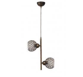 Heronia S-20K-A' CHRIS 2/L BRONZE ΚΡΕΜΑΣΤΟ ΙΣΙΟ 2/Φ ΜΕ ΚΡΥΣΤΑΛΛΑ