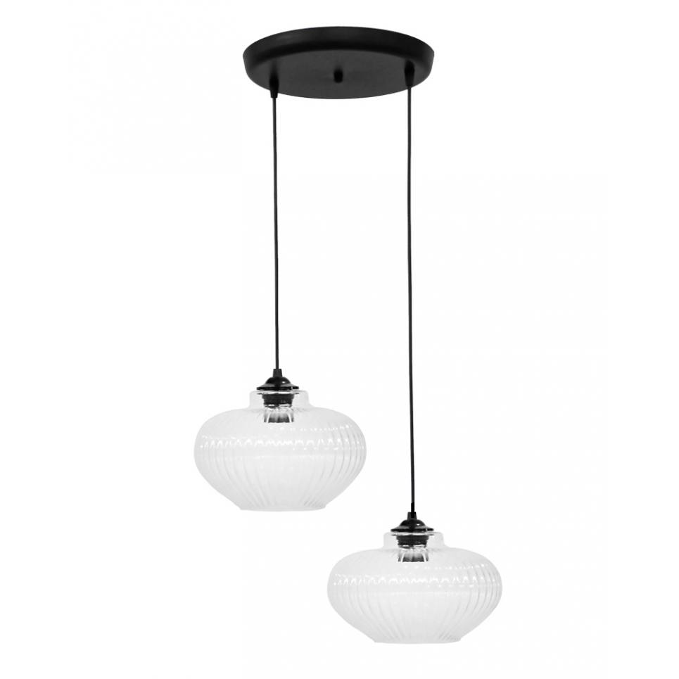 Heronia RIGATO/2L PENDEL BL-TRANSPARANTE ΚΡΕΜΑΣΤΟ ΑΝΙΣΟΠΕΔΟ ΓΥΑΛΙΝΟ