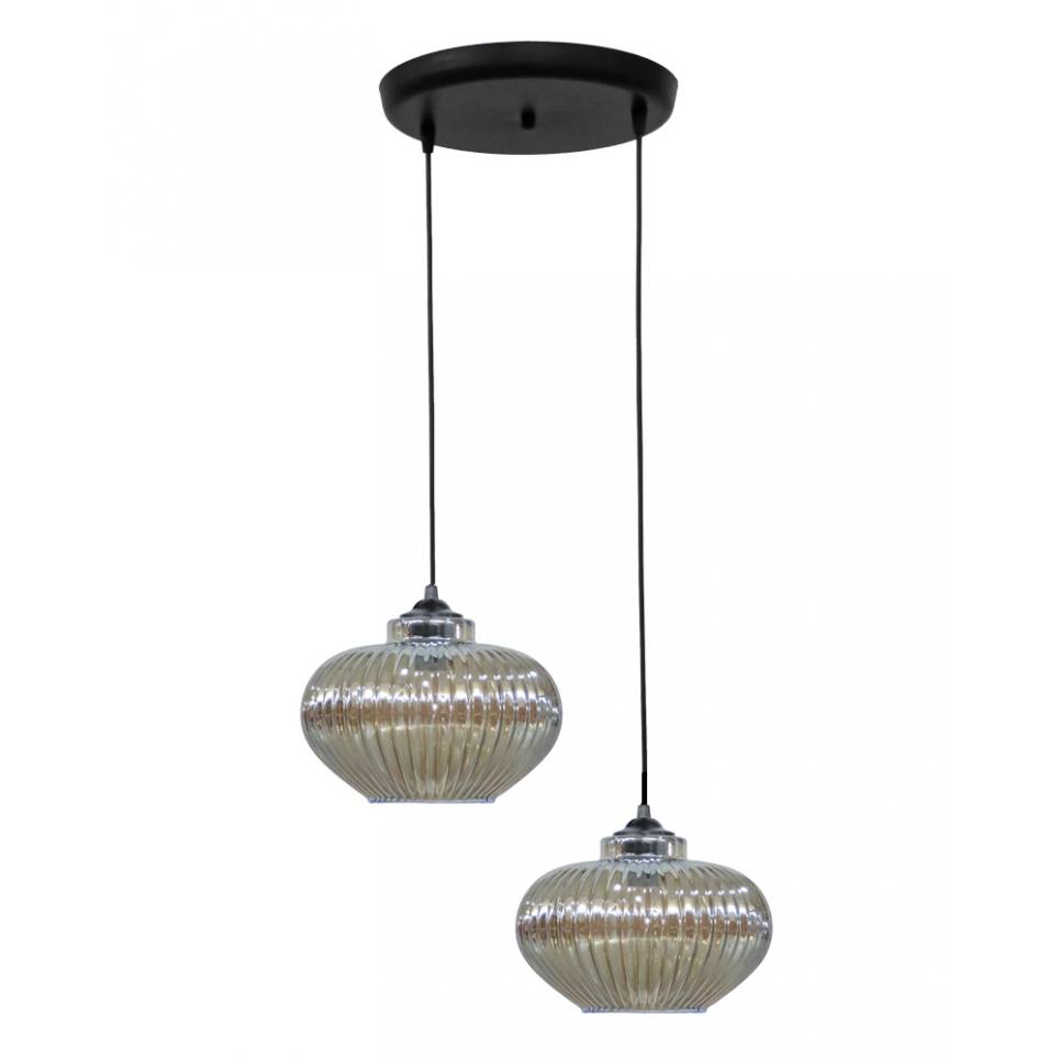 Heronia RIGATO/2L PENDEL BL-FUME ΚΡΕΜΑΣΤΟ ΑΝΙΣΟΠΕΔΟ ΓΥΑΛΙΝΟ