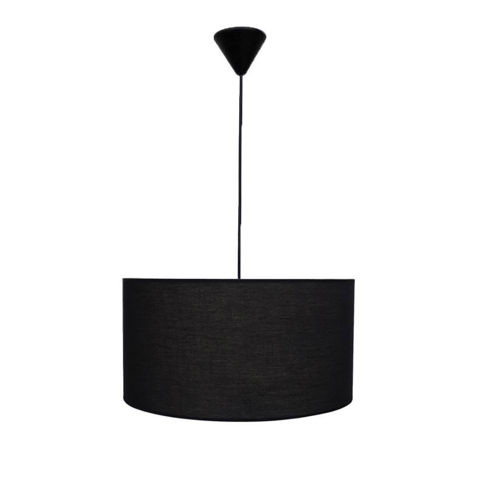 Heronia ΗΚ-03 ΜΑΥΡΟ Φ40 ΚΥΛΙΝΔΡΟΣ ΚΡΕΜΑΣΤΟ 1/L Ε/27 ME ΚΑΛΩΔΙΟ ΑΜΠΑΖΟΥΡ