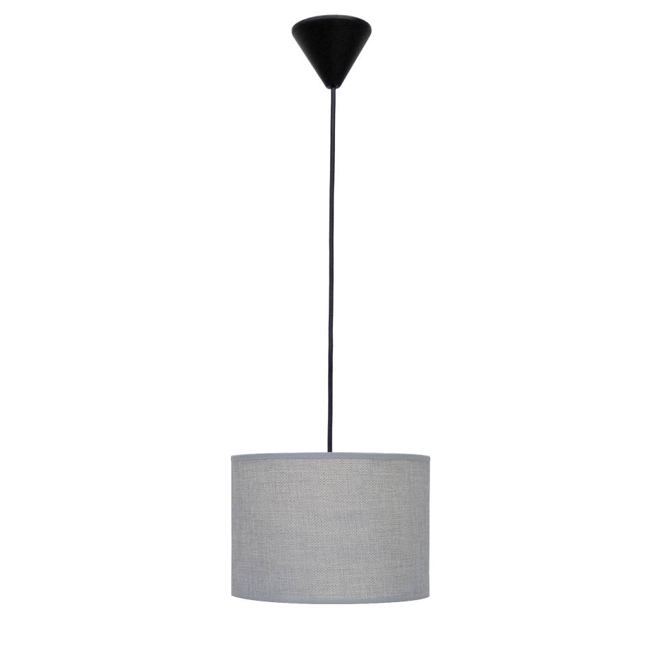 Heronia ΗΚ-04 ΓΚΡΙ Φ20 ΚΥΛΙΝΔΡΟΣ ΚΡΕΜΑΣΤΟ 1/L Ε/27 ME ΚΑΛΩΔΙΟ ΑΜΠΑΖΟΥΡ