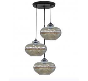 Heronia RIGATO/3L PENDEL BL- FUME ΚΡΕΜΑΣΤΟ ΑΝΙΣΟΠΕΔΟ ΓΥΑΛΙΝΟ