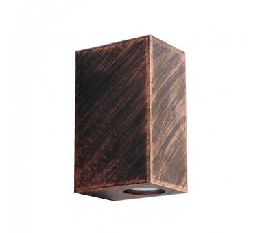 Heronia C-042 COPPER 2/L UP-DOWN ΣΠΟΤ ΤΕΤΡΑΓΩΝΟ 2XGU10 LED