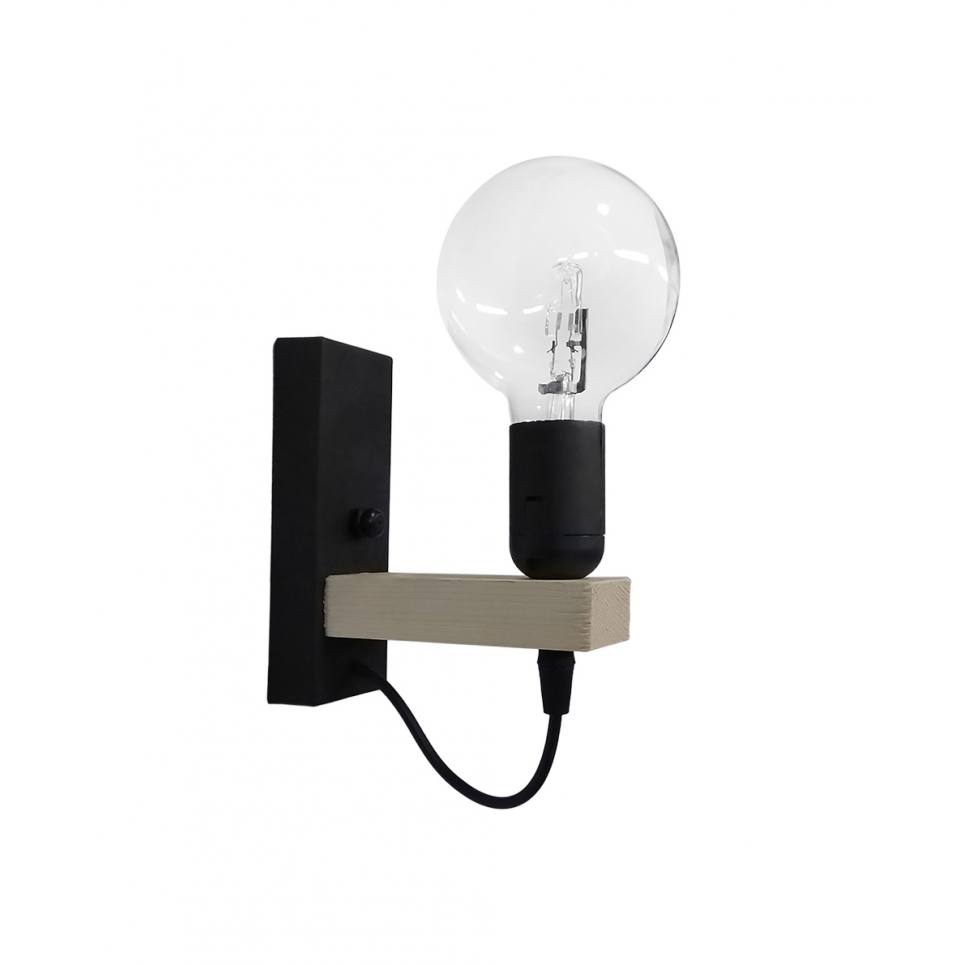 Heronia E/27AP FLAT BLACK ΑΠΛΙΚΑ ΞΥΛ.ΝΤΟΥΙ