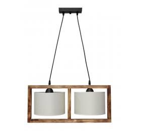 Heronia HKF-01 2/L WOOD ΛΕΥΚΟ/ΚΡΕΜ-ΚΑΜΜΕΝΟ ΚΡΕΜΑΣΤΟ Ε/27 ΞΥΛΟ-ΑΜΠΑΖΟΥΡ