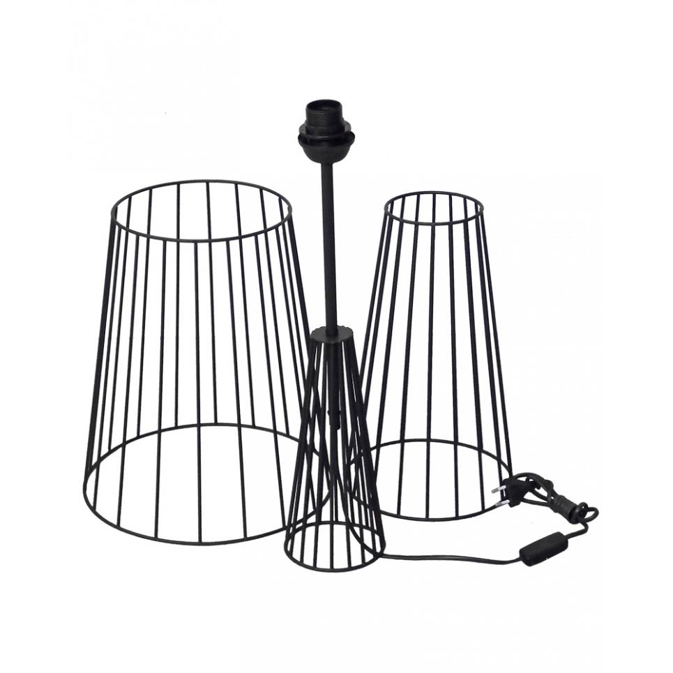 Heronia FLB-11 ΜΑΥΡΟ-BLACK ΔΑΠΕΔΟΥ ΒΑΣΗ (ΚΙΤ-3ΤΕΜΑΧΙΩΝ)h130 x Φ32