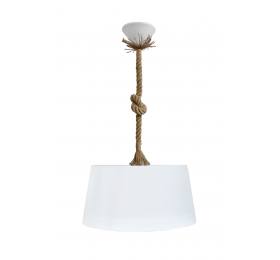 Heronia DRUM 1L ROPE WHITE-UT-WH Φ35 PENDEL ΚΡΕΜΑΣΤΟ ΠΛΑΣΤΙΚΟ Ε/27 ME ΣΧΟΙΝΙ