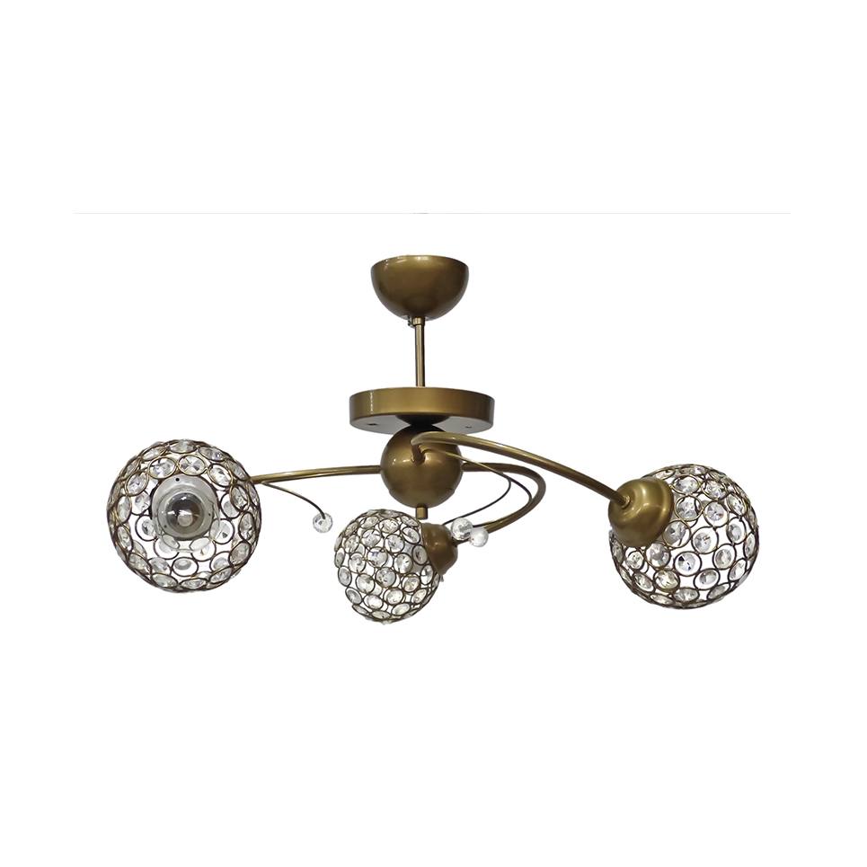 Heronia CHRIS/3 PL BRONZE PLAFON CRYSTALS