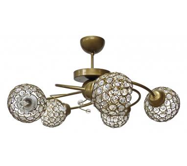 Heronia CHRIS/5 PL BRONZE PLAFON CRYSTALS