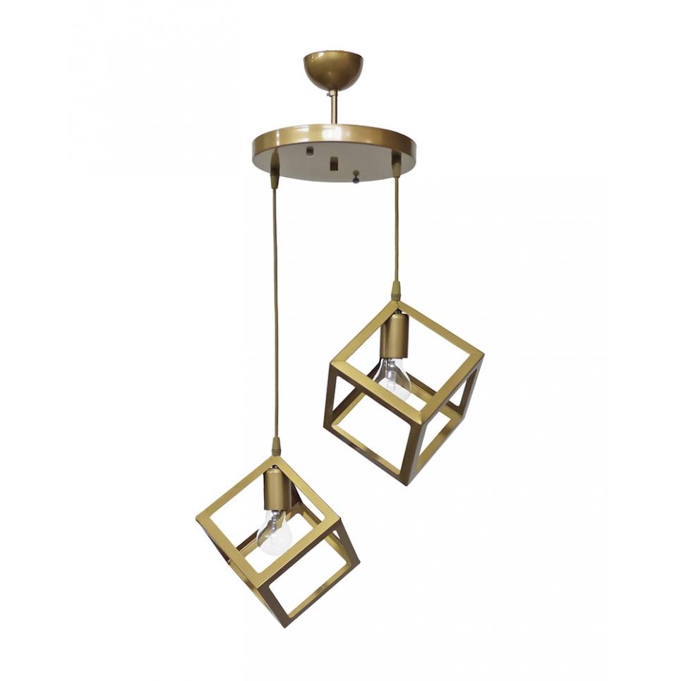 Heronia KYVOS/2L GOLD MAT PENDEL 2/L ΚΡΕΜΑΣΤΟ ΜΕΤ.