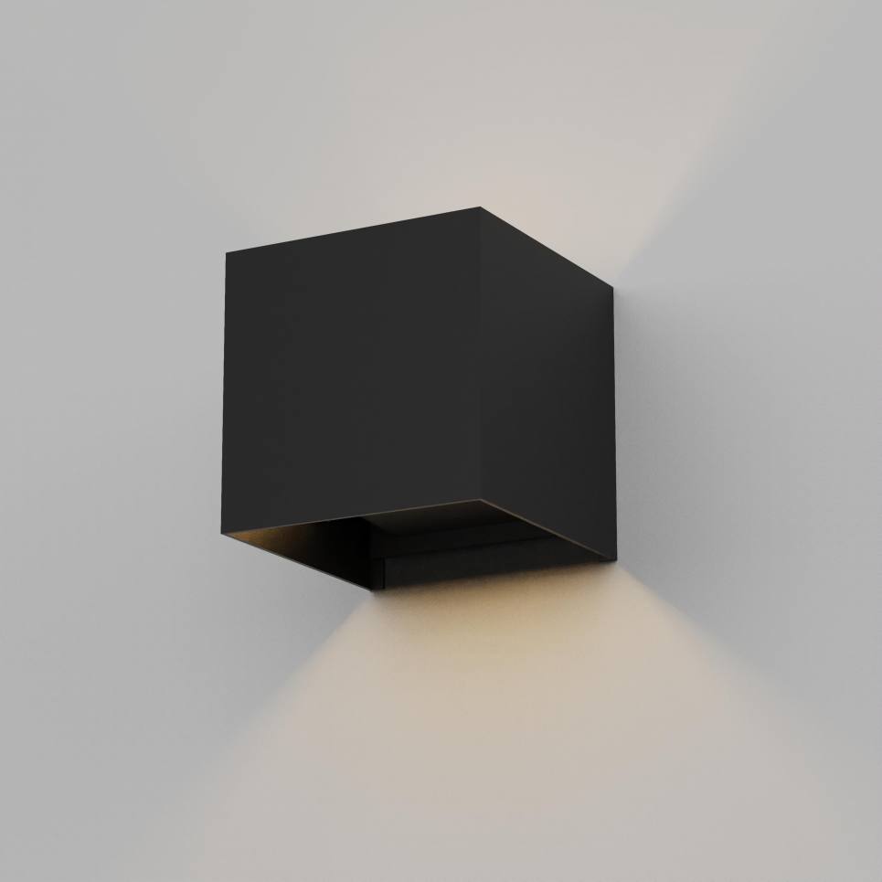 Heronia Φωτιστικό επιτοίχιο HER-04S BLACK εξωτερικού χώρου