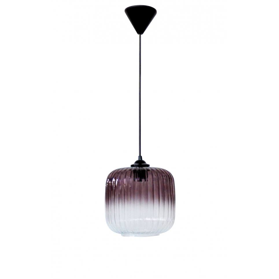 Heronia GL-6010/20 1L -A- PENDEL FUME-LILAC Φ20 ΓΥΑΛΙΝΟ ΚΡΕΜΑΣΤΟ