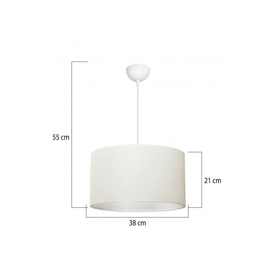 Heronia HKP-01 ΛΕΥΚΟ/ΚΡΕΜ Φ40 1/L ΚΡΕΜΑΣΤΟ ΑΜΠΑΖΟΥΡ ΚΥΛΙΝΔΡΟΣ