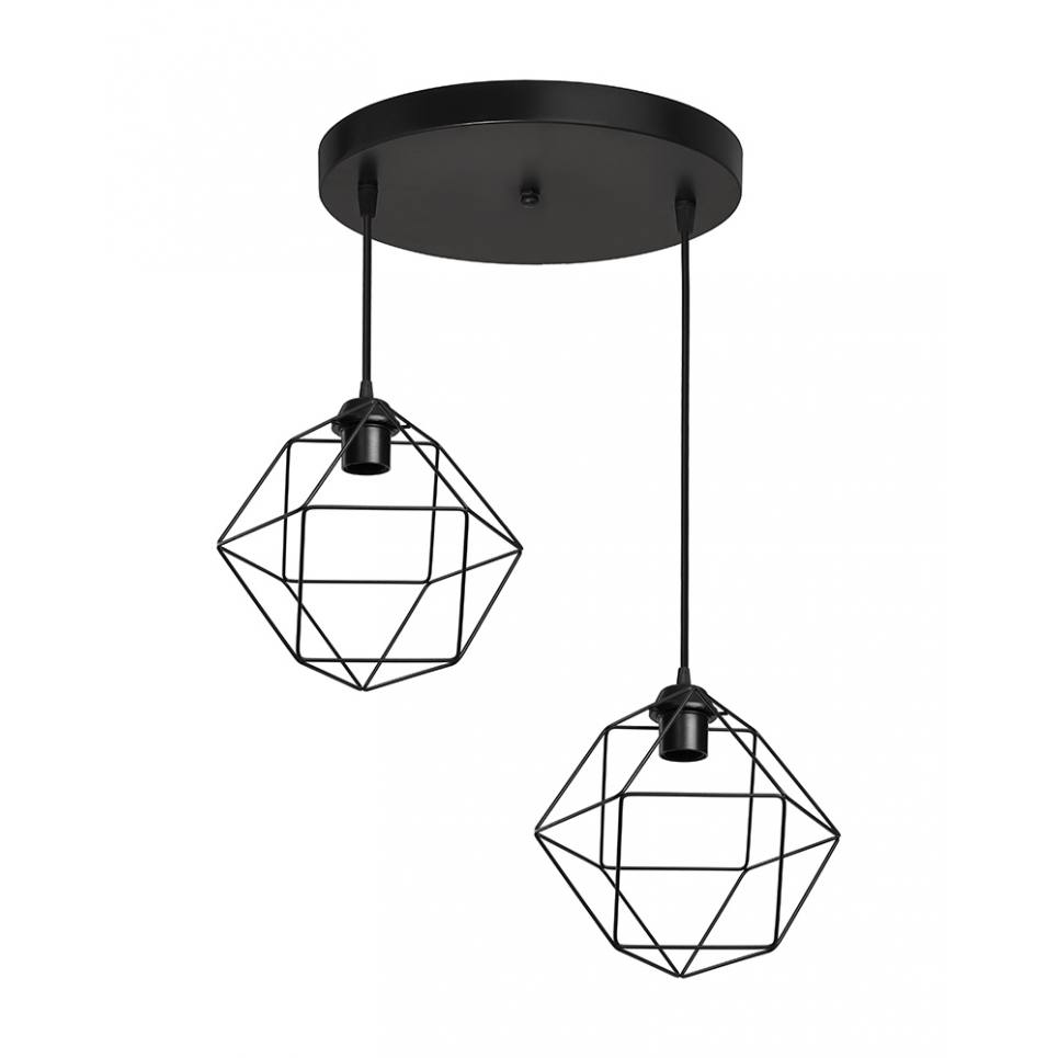 Heronia DM-03PENDEL 3/L BLACK ΚΡΕΜΑΣΤΟ ΑΝΙΣΟΠΕΔΟ ΠΟΛΥΓΩΝΟ ΜΕΤΑΛΛΙΚΟ