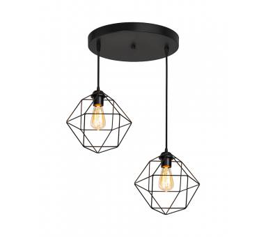 Heronia DM-03PENDEL 2/L BLACK ΚΡΕΜΑΣΤΟ ΑΝΙΣΟΠΕΔΟ ΠΟΛΥΓΩΝΟ ΜΕΤΑΛΛΙΚΟ