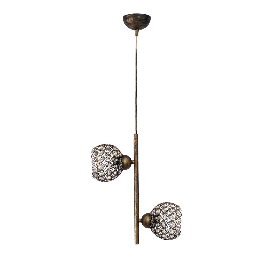 Heronia S-20K-A' CHRIS 2/L BRONZE ΚΡΕΜΑΣΤΟ ΙΣΙΟ 2/Φ ΜΕ ΚΡΥΣΤΑΛΛΑ