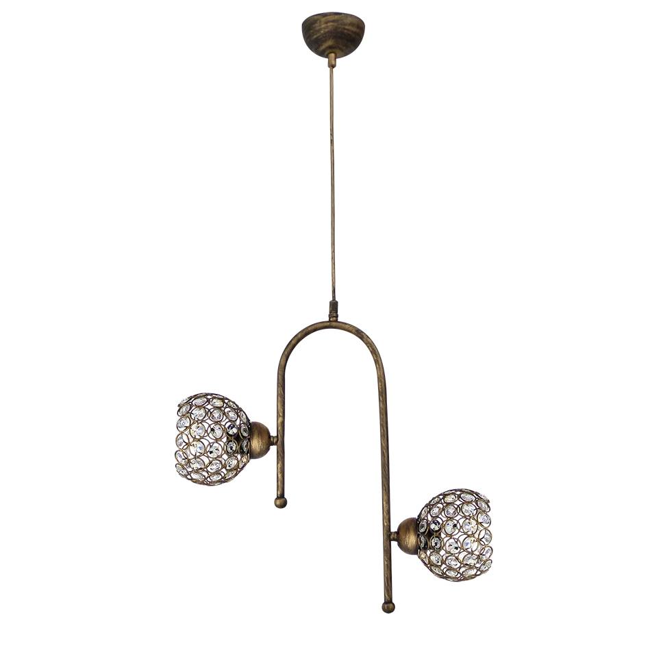 Heronia S-20K-B' CHRIS 2/L BRONZE ΚΡΕΜΑΣΤΟ ΚΟΥΡΜΠΑ 2/Φ ΚΡΥΣΤΑΛΛΑ