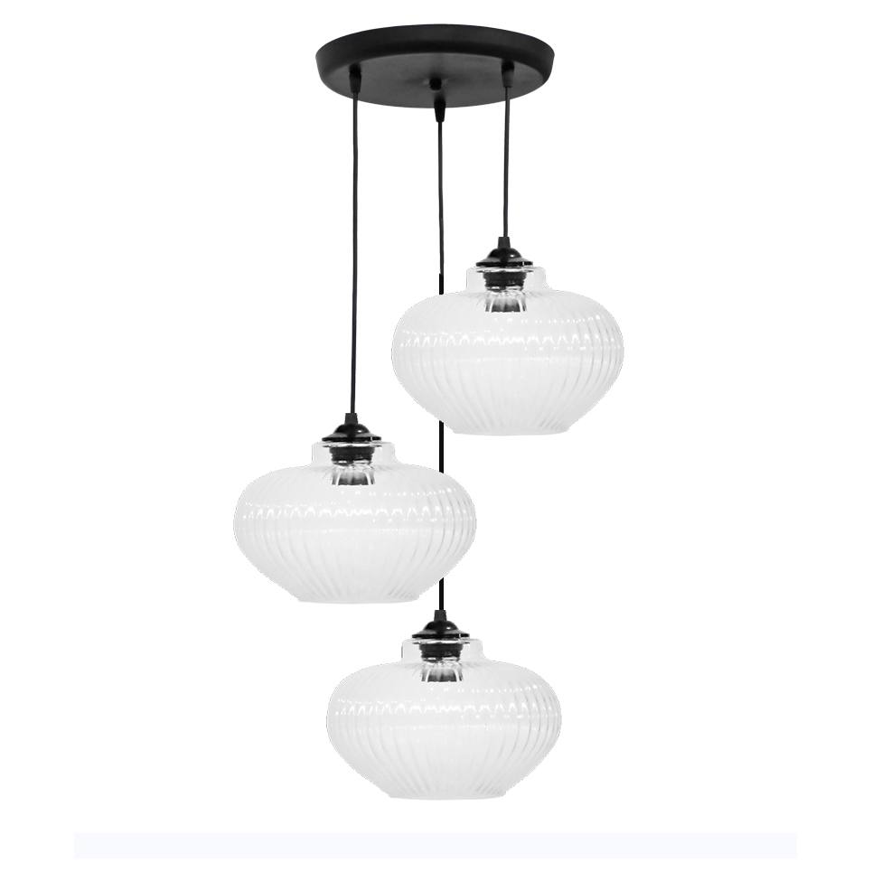 Heronia RIGATO/3L PENDEL BL-TRANSPARANTE ΚΡΕΜΑΣΤΟ ΑΝΙΣΟΠΕΔΟ ΓΥΑΛΙΝΟ