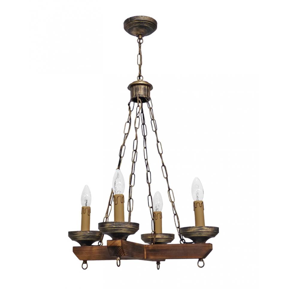 Heronia R-ΚΕΡΙ 4/Φ CROSS CHAIN BRONZE ΚΡΕΜΑΣΤΟ ΞΥΛΙΝΟ