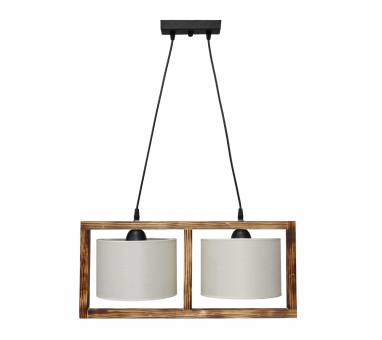 Heronia HKF-01 2/L WOOD ΛΕΥΚΟ/ΚΡΕΜ-ΚΑΜΜΕΝΟ ΚΡΕΜΑΣΤΟ Ε/27 ΞΥΛΟ-ΑΜΠΑΖΟΥΡ