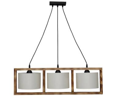 Heronia HKF-01 3/L WOOD ΛΕΥΚΟ/ΚΡΕΜ-ΚΑΜΜΕΝΟ ΚΡΕΜΑΣΤΟ Ε/27 ΞΥΛΟ-ΑΜΠΑΖΟΥΡ