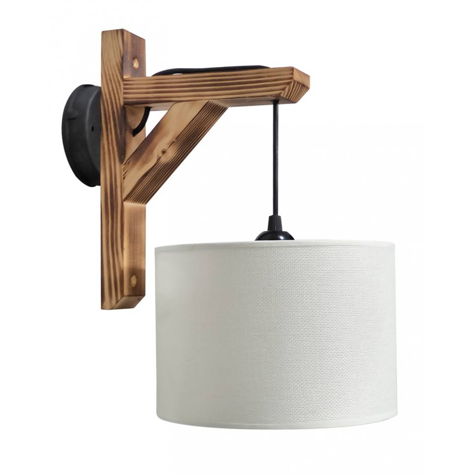 Heronia HKF-01AP WOOD ΛΕΥΚΟ/ΚΡΕΜ-ΚΑΜΜΕΝΟ ΑΠΛΙΚΑ Ε/27 ΞΥΛΟ-ΑΜΠΑΖΟΥΡ