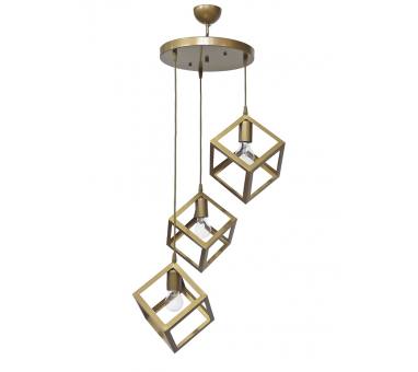 Heronia KYVOS/3L GOLD MAT PENDEL 3/L ΚΡΕΜΑΣΤΟ ΜΕΤ.