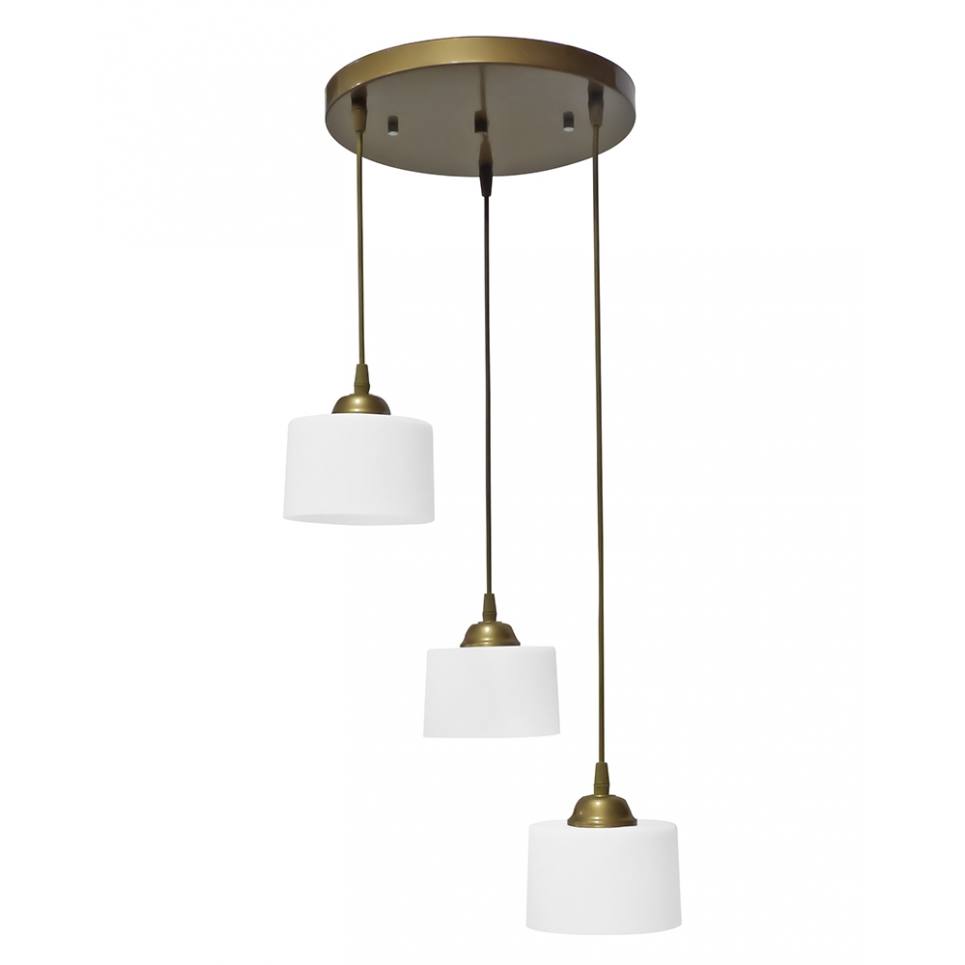 Heronia DRUM/14 PENDEL 3/L WHITE-GOLD ΚΡΕΜΑΣΤΟ