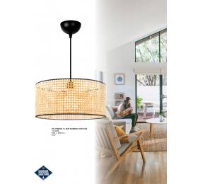 Heronia HK-VIENNA 1L Φ38 BAMBOO-RATTAN ΚΡΕΜΑΣΤΟ ΦΩΤΙΣΤΙΚΟ