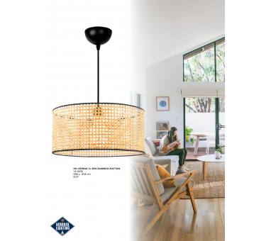 Heronia HK-VIENNA 1L Φ38 BAMBOO-RATTAN ΚΡΕΜΑΣΤΟ ΦΩΤΙΣΤΙΚΟ