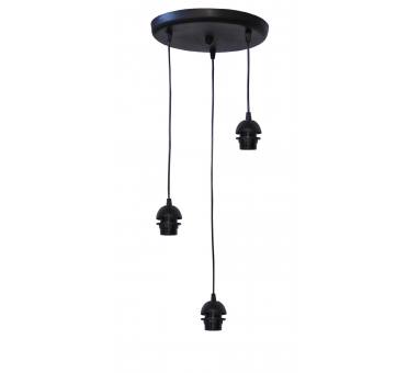 Heronia Φωτιστικό ανισόπεδο E/27 PENDEL 3/L RING BLACK ΣΚΕΛΕΤΟΣ