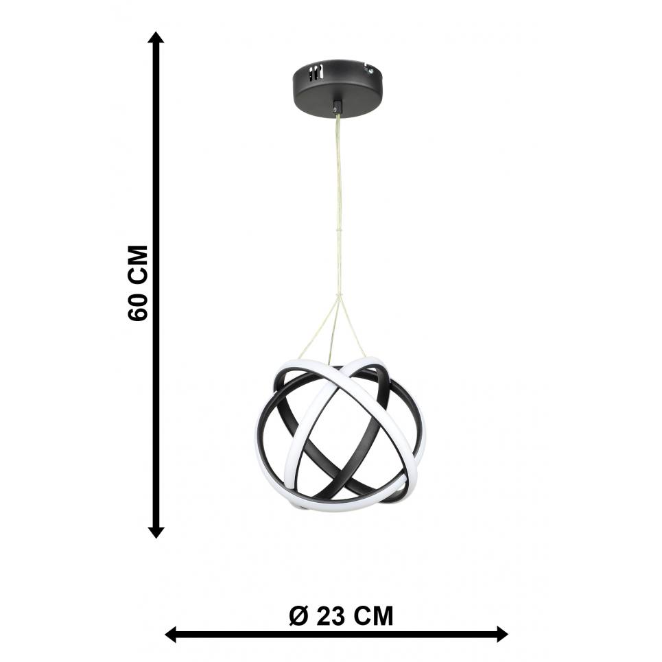 Heronia ATOMIC-25 BLACK LED 42W ΦΩΤΙΣΤΙΚΟ LED ΚΡΕΜΑΣΤΟ
