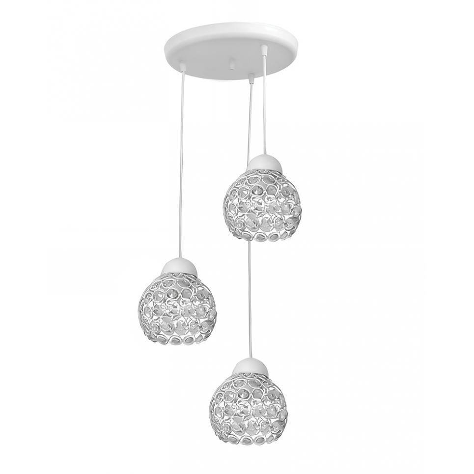 Heronia CHRIS 3L PENDEL WHITE CRYSTAL