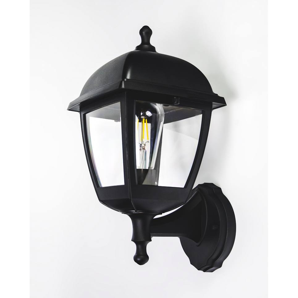 Heronia LP-240 BLACK ΦΑΝΑΡΙ UP-DOWN ΤΕΤΡΑΓΩΝΟ ΠΛΑΣΤΙΚΟ