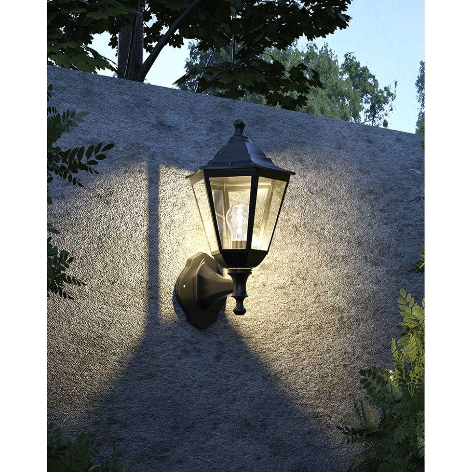 Heronia LP-410-1 BLACK ΦΑΝΑΡΙ UP-DOWN ΕΞΑΓΩΝΟ ΠΛΑΣΤΙΚΟ