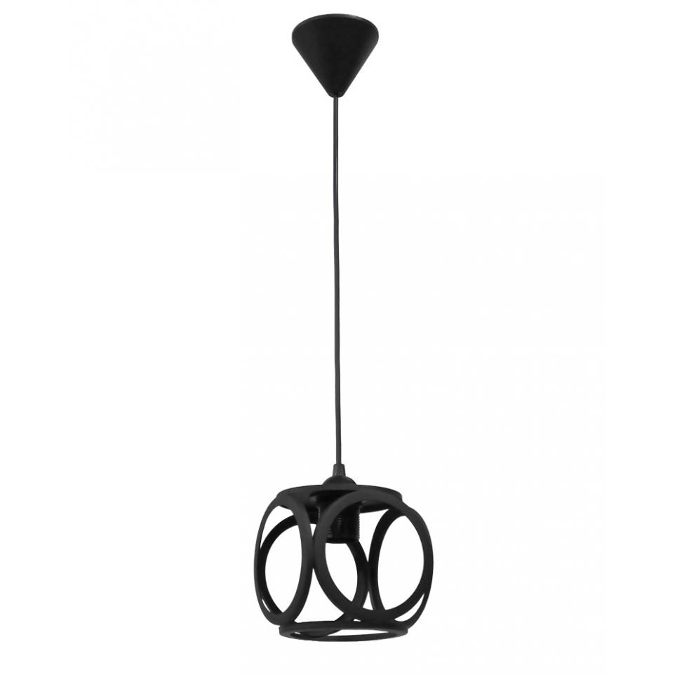 Heronia DM-05 1/L BLACK ΚΡΕΜΑΣΤΟ ΚΥΒΟΣ ΜΕ ΚΥΚΛΟΥΣ ΜΕΤΑΛΛΙΚΟ