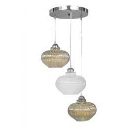 Heronia RIGATO/3L PENDEL NIKEL-2-COLOUR ΚΡΕΜΑΣΤΟ ΑΝΙΣΟΠΕΔΟ ΓΥΑΛΙΝΟ