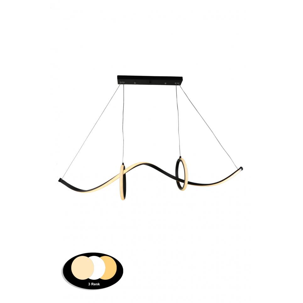 Heronia ZEUS BLACK LED ΚΡΕΜΑΣΤΟ 44W