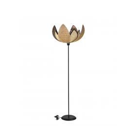 Heronia HFLB-70 FLOOR LAMP BLACK-RATTAN ΟΡΘΟΣΤΑΤΗΣ ΦΥΛΛΑ