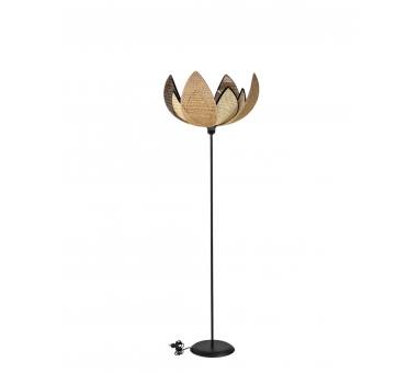 Heronia HFLB-70 FLOOR LAMP BLACK-RATTAN ΟΡΘΟΣΤΑΤΗΣ ΦΥΛΛΑ