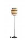 Heronia VIENNA FLOOR LAMP BLACK-RATTAN ΟΡΘΟΣΤ. 3-ΠΑΤΟ ΑΜΠΑΖΟΥΡ