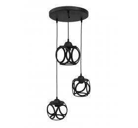 Heronia DM-05PENDEL 3/L BLACK ΚΡΕΜΑΣΤΟ ΑΝΙΣΟΠΕΔΟ ΚΥΒΟΣ ΜΕ ΚΥΚΛΟΥΣ ΜΕΤΑΛΛΙΚΟ