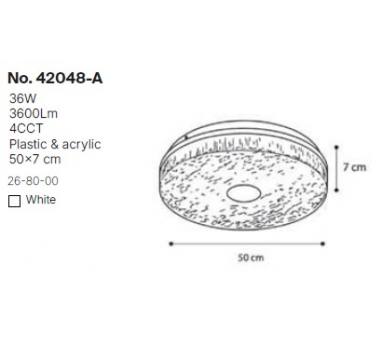 InLight Πλαφονιέρα οροφής LED 36W 4cct από λευκό ακρυλικό D:50cm (42048-Α)