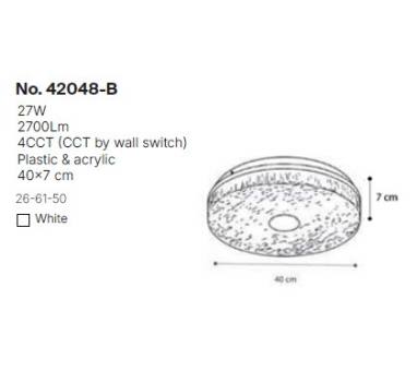 InLight Πλαφονιέρα οροφής LED 36W 4cct από λευκό ακρυλικό D:50cm (42048-B)