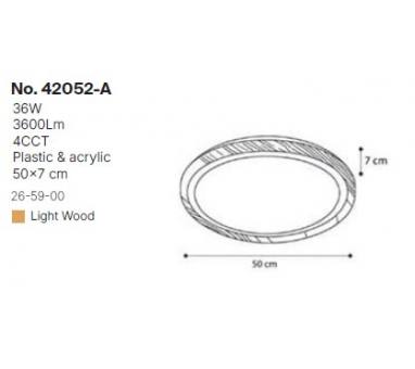 InLight Πλαφονιέρα οροφής από φυσικό ξύλο, 36W 4CCT αλουμίνιο (42052-A)