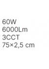 Inlight Πλαφονιέρα οροφής LED 60W 3CCT (by switch on base) σε λευκή απόχρωση D:75x2,5cm (42036-AA-White)