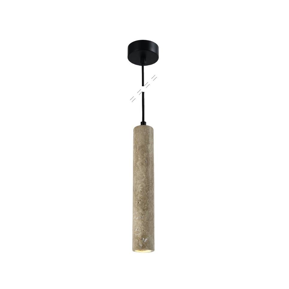InLight Κρεμαστό φωτιστικό γκρι από travertine marble 1XGU10 D:7,5 x 30cm (4090)