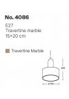 InLight Κρεμαστό φωτιστικό γκρι από travertine marble 1XΕ27 D:15 x 20cm (4086)