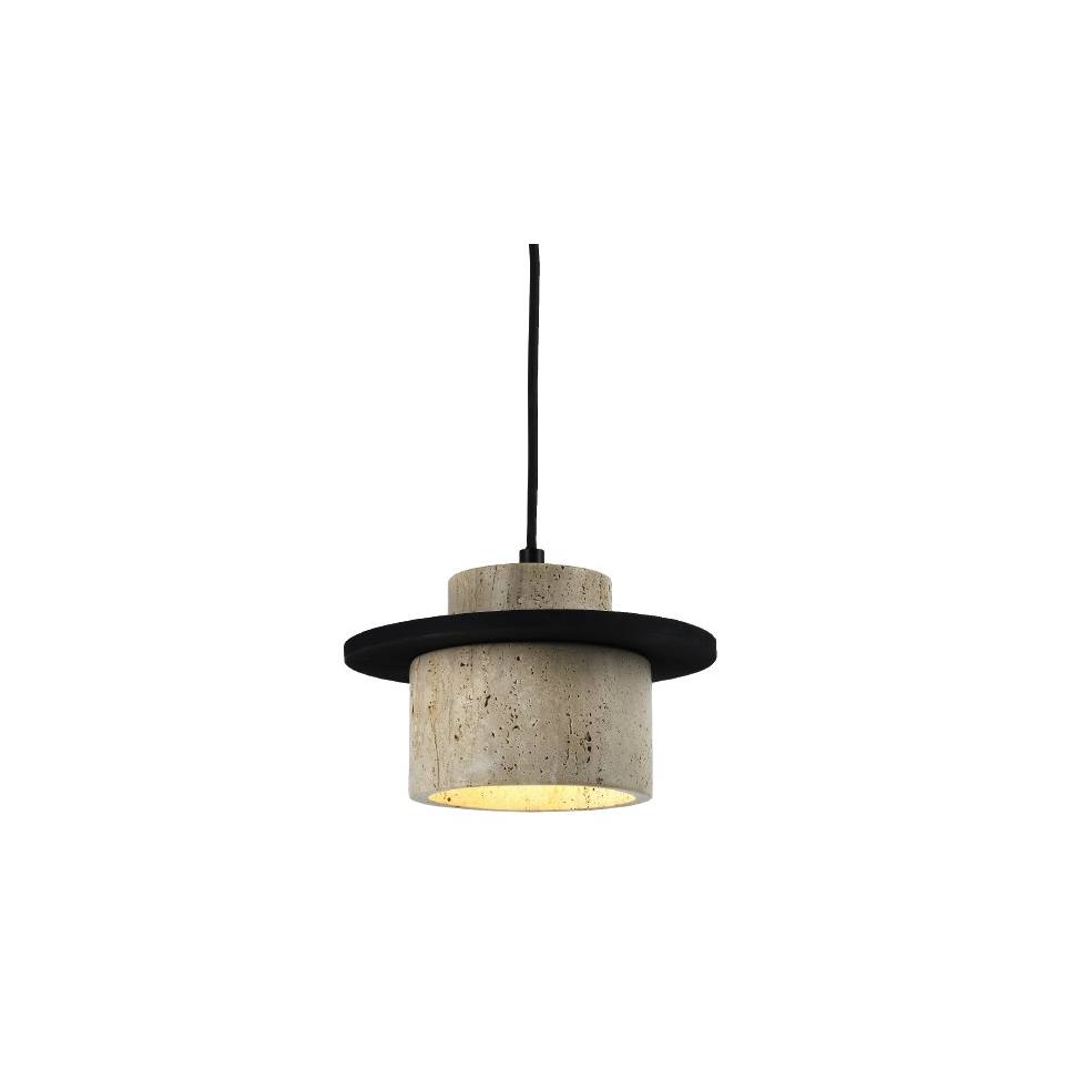 InLight Κρεμαστό φωτιστικό γκρι από travertine marble 1XΕ27 D:20 x 12cm (4095)